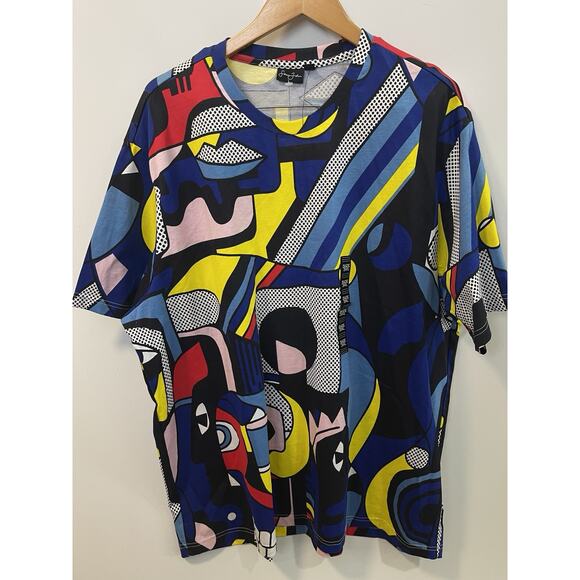 Sean John All Over Print Geometric Art T-Shirt Size 3XL Made In India